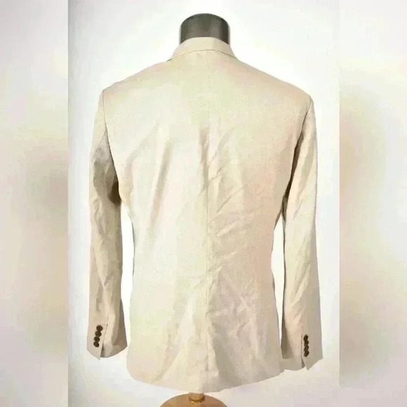 NWT SELECTED HOMME Tan  Beige Polyester Stretch Soft Jersey Blazer Jacket 40R - Picture 3 of 11